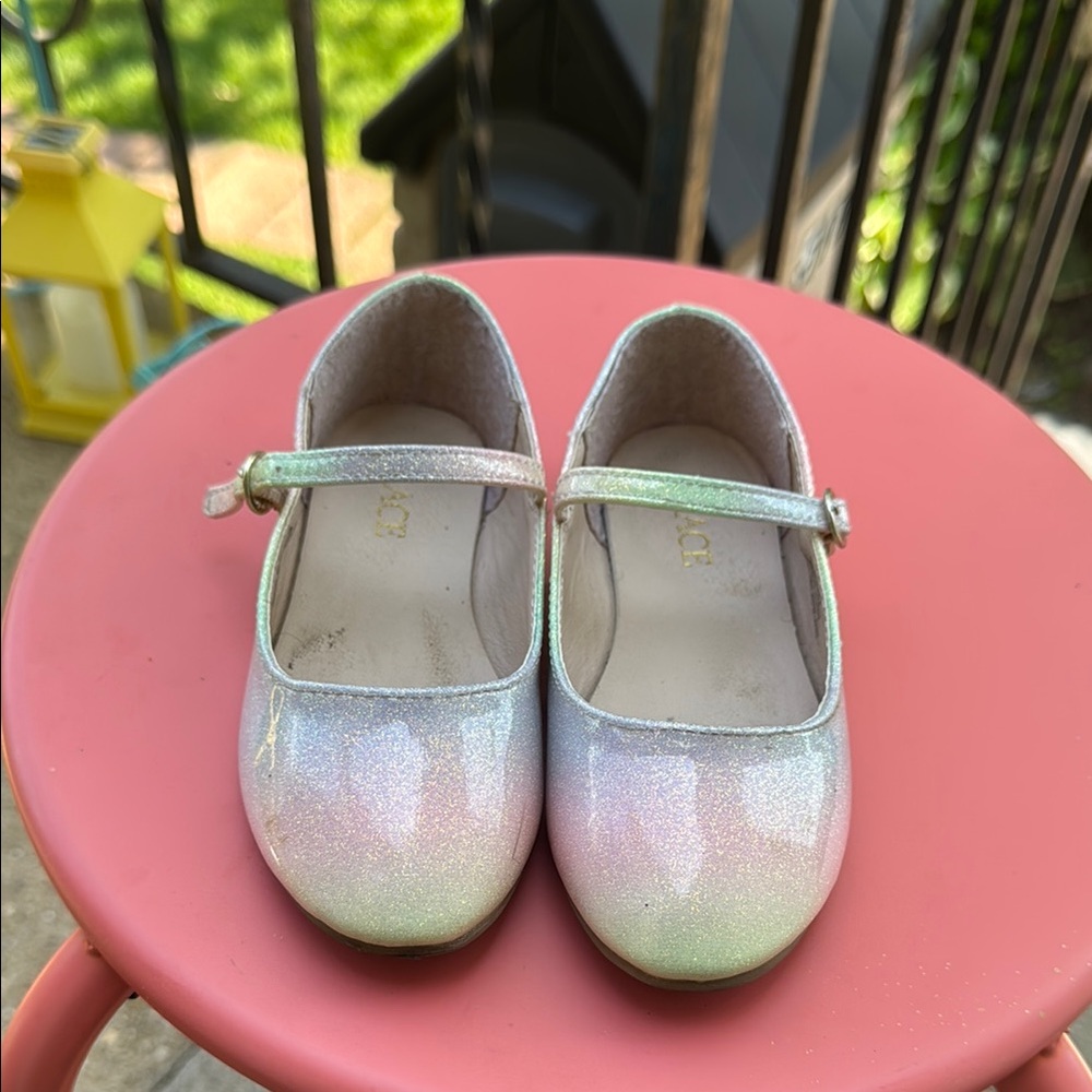 Pink and Green Dress Shoes with Strap